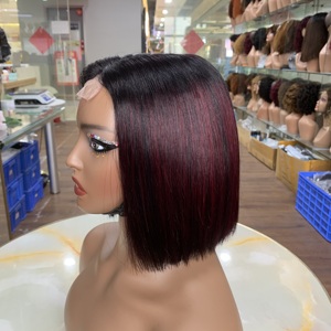 Perruque Exclusive à Fermeture Droite en Cheveux Humains 100% Naturels, Courte de 6 Pouces, Double Tissage, Sélection de Couleurs Rares - Product Image 1