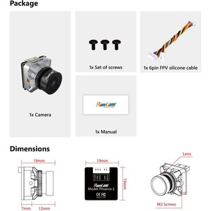 RunCam Phoenix <span class=keywords><strong>2</strong></span> Micro FPV fotocamera Super globale WDR giorno e notte 155 ° FOV 4:<span class=keywords><strong>3</strong></span>/16:9 proporzioni <span class=keywords><strong>2</strong></span>.1mm modello di obiettivo droni accessori - Product Image 1