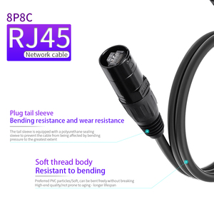 Câble Ethernet <span class=keywords><strong>RJ45</strong></span> <span class=keywords><strong>Cat</strong></span> 6A blindé court EtherCON Matters, femelle-femelle, avec boîtier métallique noir, étiquettes personnalisables - Product Image 3