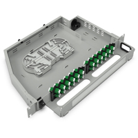 Panel Patch Fiber Optik ODF 1U 19-inci, FC SC LC 24/48/96 Port, Distribution Frame, Swing Rackmount Rotary