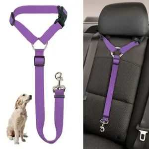 Ceinture de sécurité pour animaux de compagnie, ceinture de voiture durable pour chien avec anneau de corde, corde de traction réglable pour siège arrière, pour voitures, camions et VUS - Product Image 2