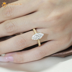 Anillo Grabado con Diamante Marquise de 2, 3, 4, 5 Quilates, Oro de 14K, Color D, Claridad VS1, Ideal para Regalo, Conmemoración, Boda, Uso Diario - Product Image 4