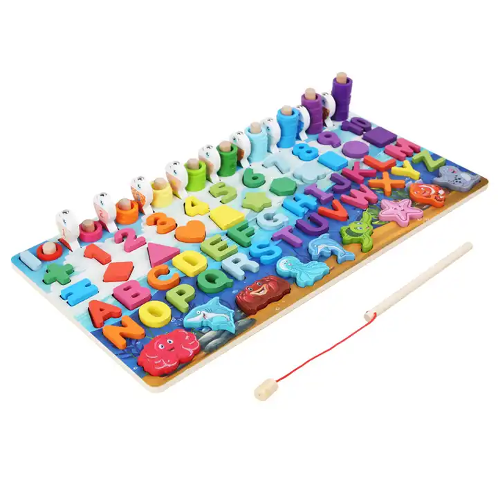 Seven-in-one Multi-functional Wooden Logarithmic Board Magnetic