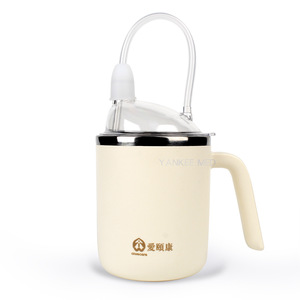Aiweicare Tasse d'Allaitement Anti-Étouffement Beige en Acier Inoxydable Isolée avec Paille pour Personnes Âgées Alitées et Adultes - Product Image 1