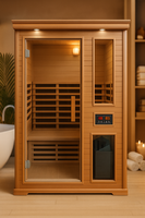 Baignoires et saunas infrarouges électriques KLAFIN pour 2 personnes, en bois massif de pruche, modernes, pour intérieur et extérieur, style japonais, pour villa
