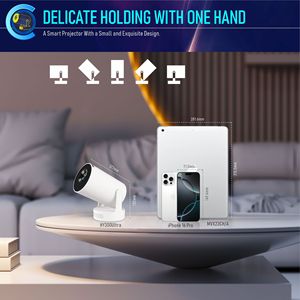 Smart Portable Mini <b>Projector</b> <b>Android</b> 11 LCD <b>Projector</b> with Built-in Speakers WiFi Bluetooth 720P 4K Support Home Theater - Product Image 3