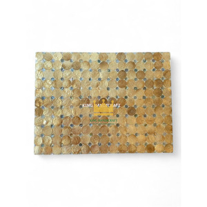 Vente chaude, sous-verres rectangulaires écologiques en nacre de 6 mm d'épaisseur, décorations de table, design OEM, prix bas, Vietnam - Product Image 2