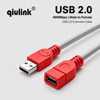 Cable de Extensión USB 2.0 Macho a Hembra, 480 Mbps, Cable de Datos Macho a Hembra con Cubierta de PVC, Longitud Personalizada para Impresora, Teclado, Ratón