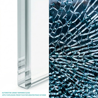 Porte de douche coulissante sans cadre YEETE en chrome poli, verre trempé de 6 mm, cabine de douche moderne pour hôtel