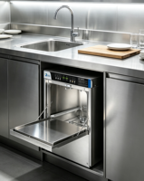 Lavavajillas Comercial Independiente de Acero Inoxidable Automático con Capacidad para 12 Juegos de Vajilla para Bares, Cafeterías y Hogares