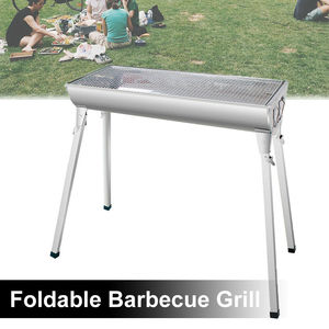 Barbecue pliant en acier inoxydable au charbon de bois <span class=keywords><strong>pour</strong></span> plus de 5 personnes, facile à assembler et à <span class=keywords><strong>nettoyer</strong></span>, idéal <span class=keywords><strong>pour</strong></span> <span class=keywords><strong>les</strong></span> voyages, l'extérieur, le jardin et la terrasse - Product Image 6