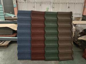 Color Lock Pro AZ160 0,55mm 1320mm Puesta de sol Azulejo de teja naranja Garantía de decoloración de 25 años Techo recubierto de piedra - Product Image 5