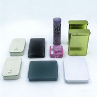 Caja de Metal Rectangular Pequeña Personalizada al por Mayor, de Aluminio y Acero Inoxidable, con Bisagras, Vacía, para Empacar Chocolates