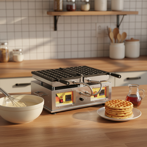Machine à gaufres bulles sur brochettes, gaufrier commercial avec moules pour une présentation créative des desserts - Product Image 1