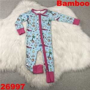 도매 대나무 원단 신생아 유아 롬퍼 옷 원지 지퍼 아기 대나무 잠옷 유아용 대나무 잠옷 - Product Image 5