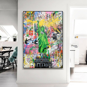 Statue de La Liberté Rue Graffiti Art <span class=keywords><strong>Toile</strong></span> Peinture sur Le Mur Art Affiches et Gravures Abstraites Mur Photo pour La Décoration Intérieure - Product Image 4
