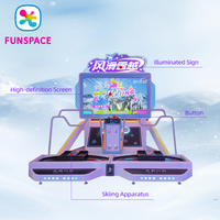 Simulateur de ski d'intérieur Funspace en gros, machine d'arcade à monnayeur pour 2 joueurs, simulateur de course de ski