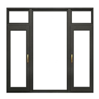 Fenêtre à battant en aluminium noir conforme à la norme australienne AS2047, double vitrage Low-E, rupture de pont thermique, haute efficacité énergétique
