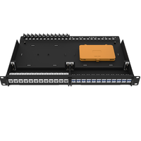 Panel Patch Fiber Optik 1U 24 Port SC FCP2-24 Hitam untuk Penggunaan FTTH, Baja Rol Dingin, Garansi 30 Tahun