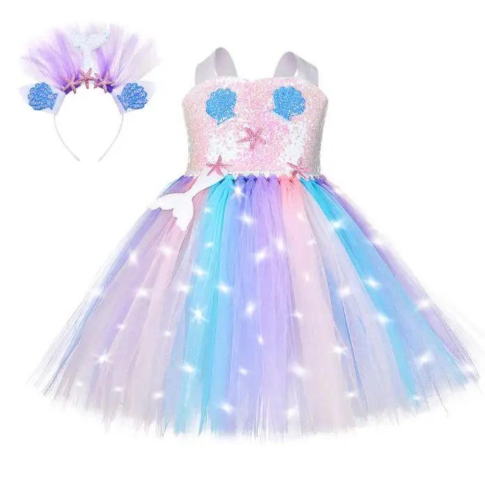 Fashion Design all'ingrosso bambini ragazze balletto Tu Led abito da ballo grazioso abito da ballo Stage Performance Costume bambini