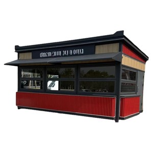 Kiosque alimentaire mobile en bois pour extérieur, rectangulaire, toutes saisons, déplaçable, pour exposition commerciale - Product Image 2