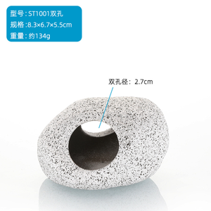 Cueva de roca de acuario para mascotas acuáticas, ornamento de pecera de cerámica, no tóxico, piedra decorativa - Product Image 2