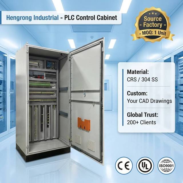 PLC 304 Stainless Steel IP54 Industrial Floor Standing Control Box PS Nine Fold