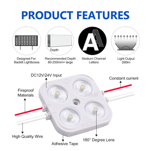 Módulo LED de 3W 12V CC, Luz Decorativa Impermeable para Letreros Luminosos y Publicitarios con Cinta Adhesiva en la Parte Posterior (Blanco 6500k) - Product Image 4