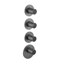 Robinet de douche thermostatique brossé moderne, mitigeur quatre fonctions en laiton avec corps en cuivre pour ensemble de douche d'hôtel