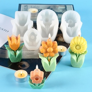 Hot Sale <b>Silicone</b> Candle Molds DIY Sunflower Soy Wax Candle Making <b>Tool</b> Wholesale Luxury Home Decor 3D Scented Candle Molds - Product Image 2