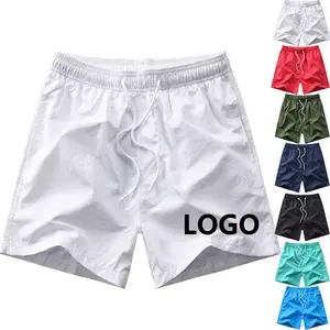 Taglia e cuci pantaloncini da bagno personalizzati in vita elastica Fitness Gym Sport Short Running pantaloncini da bagno da spiaggia 100% poliestere per uomo