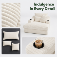 Fauteuil de coin sans cadre avec structure de soutien, en mousse compressible, emballé en rouleau sous vide, convertible en lit de couchage, chaise et canapé