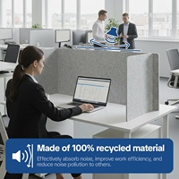 Cloison acoustique autoportante, réduisant le bruit, en feutre PET gris clair, séparateur de bureau, écran d'intimité pour bureau, école, maison, bibliothèque