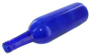 Bouteille de vin antique en verre 25oz, de 750ml, à fond plat, en verre rond, avec liège, souple, de couleur bleu - Product Image 3