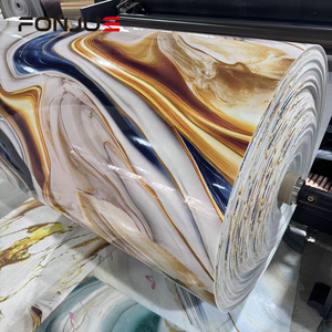Papier peint en PVC marbré autocollant FONJUE, rouleau auto-adhésif, imperméable, revêtement mural pour salon, décoration de fond de télévision - Product Image 1