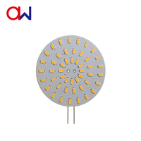 Ampoule LED G4 AC/DC 12V, disque SMD plat, double broche, remplacement halogène, pour lustre, armoire, éclairage sous comptoir, blanc chaud