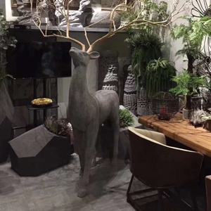 Nuovo Anno Grande Decor Outdoor Animali Al Coperto Ornamenti Da Giardino In Fibra di vetro Scultura Cervi - Product Image 3