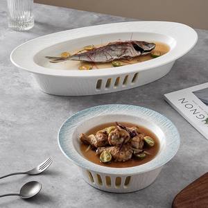 Hôtel Restaurant Nouveau Creative Porcelaine Bougie Chauffante Vaisselle Assiette Ustensiles De Cuisine Four En Céramique Isolation Plat Assiette - Product Image 1