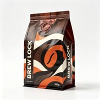 Bolsa de Embalaje de Café Personalizada con Cierre Ziplock, Parte Superior de Papel de Aluminio, Resistente a la Humedad