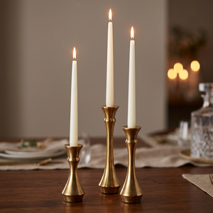 Portavelas de Latón Hecho a Mano, Delicado y Sólido, Candelabro de Latón, Soporte para Velas de Latón, Decorativo, DMB-107 - Product Image 1