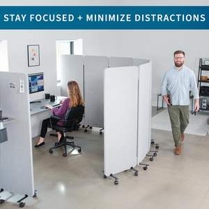Roydaa Design moderno Freestanding 72X66 pollici pannello Privacy Mobile cubicolo divisore X3 24 pollici pareti divisorie grigio - Product Image 5