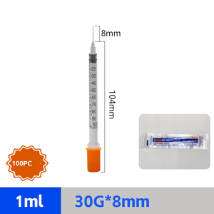 Seringue à insuline médicale de 0,3 ml avec <span class=keywords><strong>aiguille</strong></span>, seringues de calibre 29G/30G/31, 5/16 pouces, 100U, 50U, 30U, utilisable pour les animaux de compagnie - Product Image 4