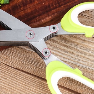 Kéo Cắt Nhiều Giấy Bằng Thép Không Gỉ Kéo Cắt <span class=keywords><strong>5</strong></span> Lớp Kéo Cắt Thảo Mộc Kéo Nhà Bếp - Product Image 4