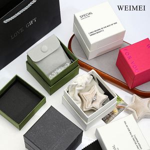 Custom Logo Luxury Paper Jewelry <b>Gift</b> <b>Box</b> with Microfiber Pouch for Ring Necklace <b>Earring</b> Bracelet Packaging - Product Image 2