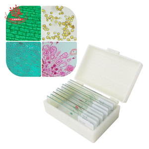 Ten types of <b>microscopic</b> specimens for cell biology experiments, freshly stained, classic teaching slides. - Product Image 1