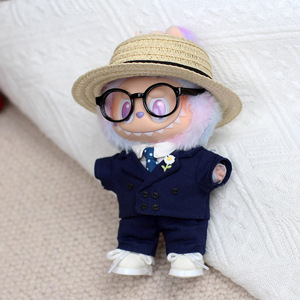 Universal Labubu Doll Clothes <b>Navy</b> Blue Suit Set With <b>Hat</b> For Generations 1 And 3 Kids Age 8 13 Years Unisex - Product Image 3
