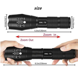 Không thấm nước <span class=keywords><strong>AAA</strong></span> pin hoặc 18650 pin điện hợp kim nhôm Zoomable Kính thiên văn Đèn pin torchlight cho cắm trại nhà xe đạp - Product Image 4