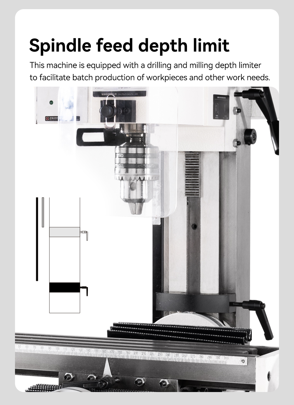 ZX13 Mini Lathe Drill Milling Machine Horizontal 220mm X Travel