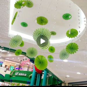 DAMAI 6 Piezas de Decoraciones de Abanicos de Papel, Rosetas de Papel Colgantes para la Inauguración de Centros Comerciales, Adornos para Techos de Jardines de Infancia - Product Image 4