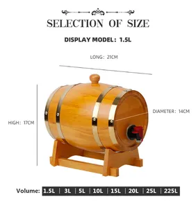 Large Volume Factory Direct Sale Made In China Pine Oak Bucket Wood Wine Barrel